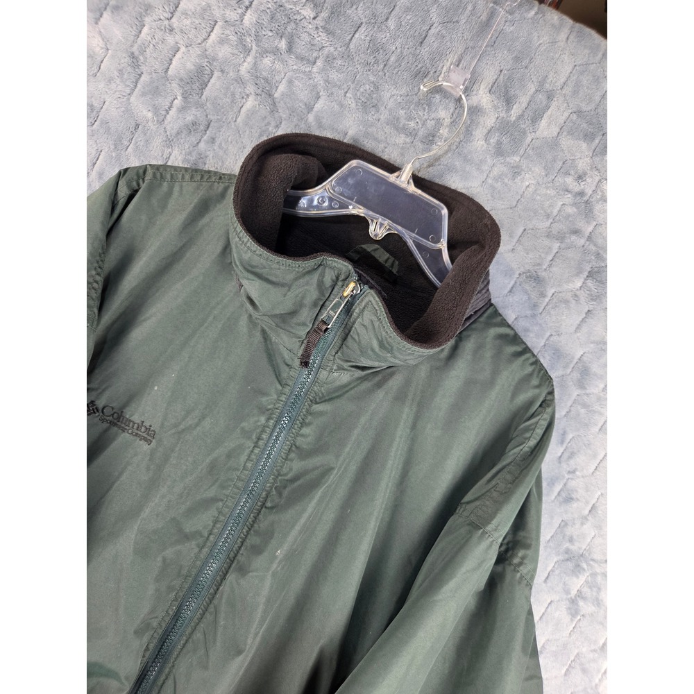 Columbia Sportswear Mens XL Forest Green Fleece Lined Bomber Jacket Full Zip